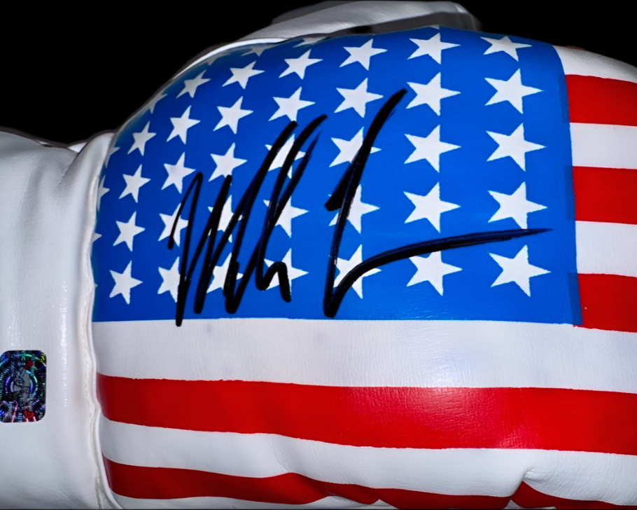 Mike Tyson Signed USA Last Punch Glove Set - Fiterman COA